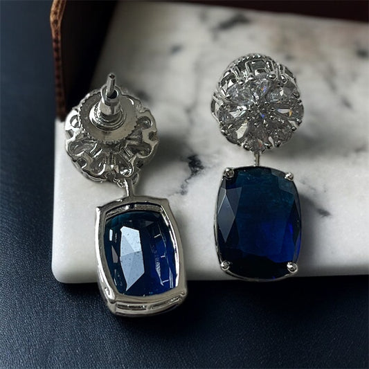 Royal Blue Stone Drop Earrings