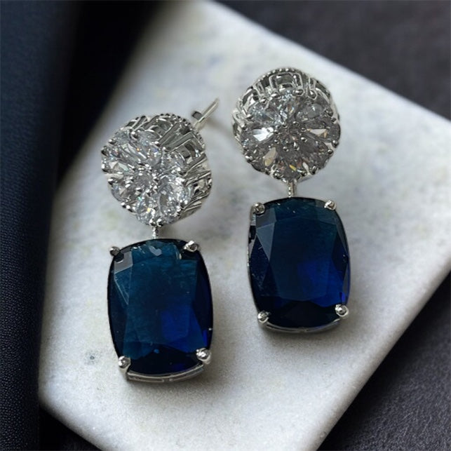 Royal Blue Stone Drop Earrings