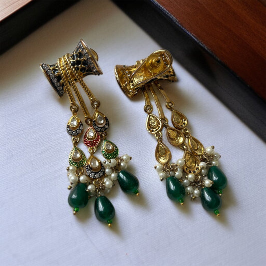 Drum Meenakari Hanging Earrings