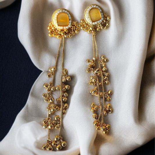 Stone Ghungroo Kashmiri Earrings