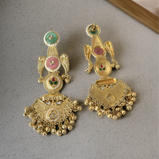 Pink & Mint Kashmiri Earrings