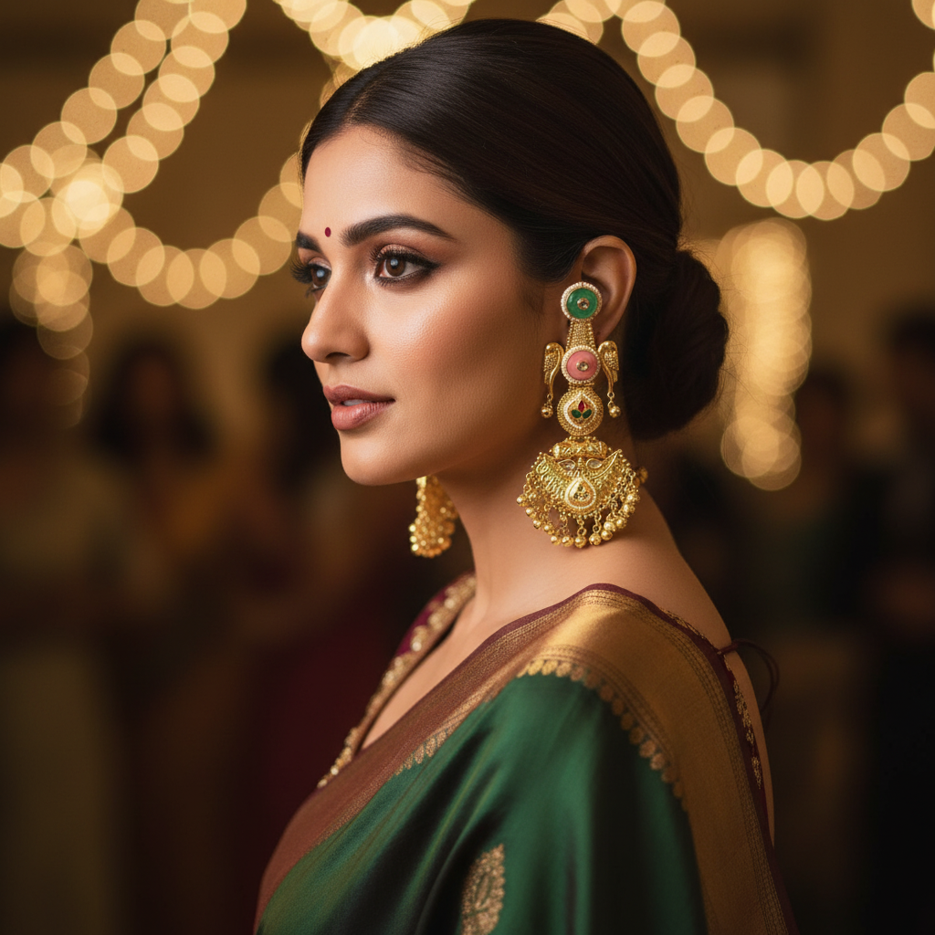 Pink & Mint Kashmiri Earrings