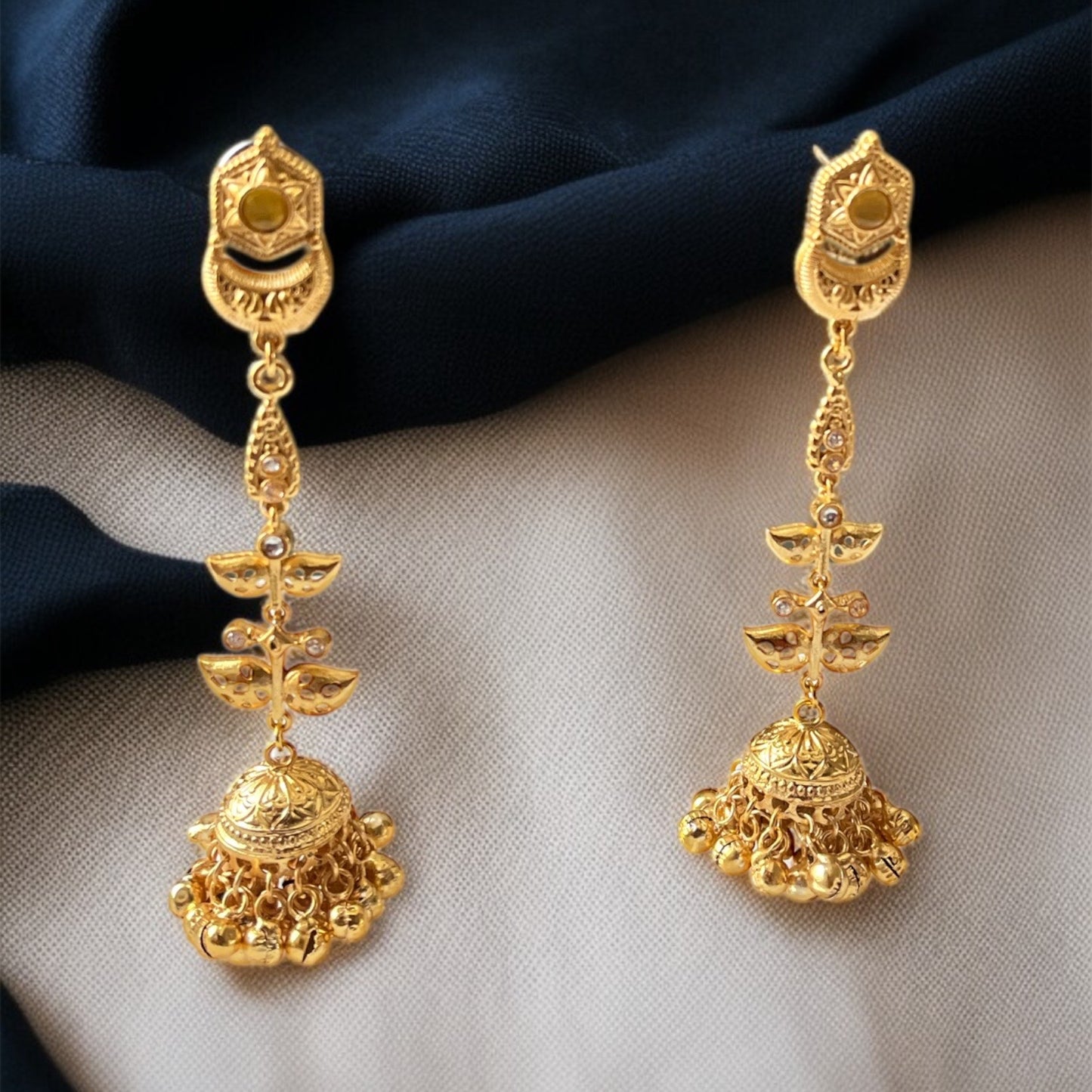 Brass Drop Jhumka Earrings