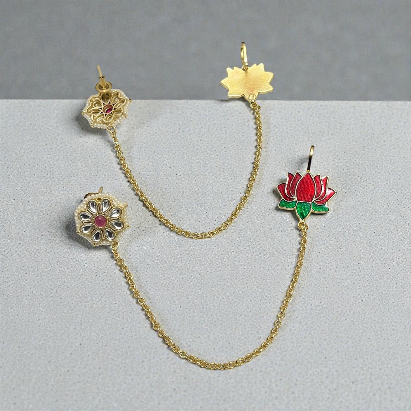 Lotus Studs with Sahara Earrings