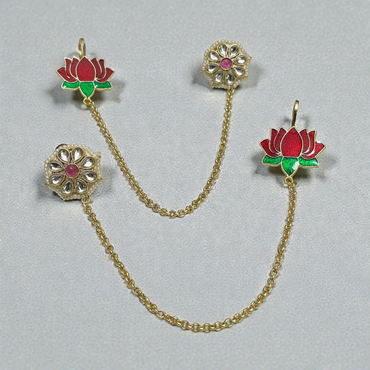 Lotus Studs with Sahara Earrings