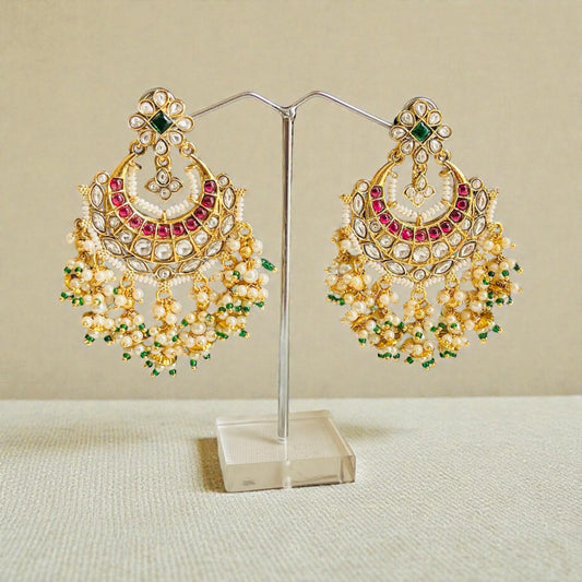 Kundan Stone Chandelier Earrings