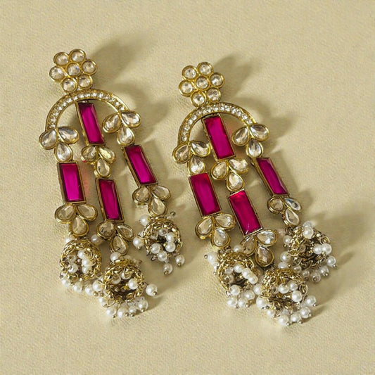 Kundan Stone Chandelier Earrings