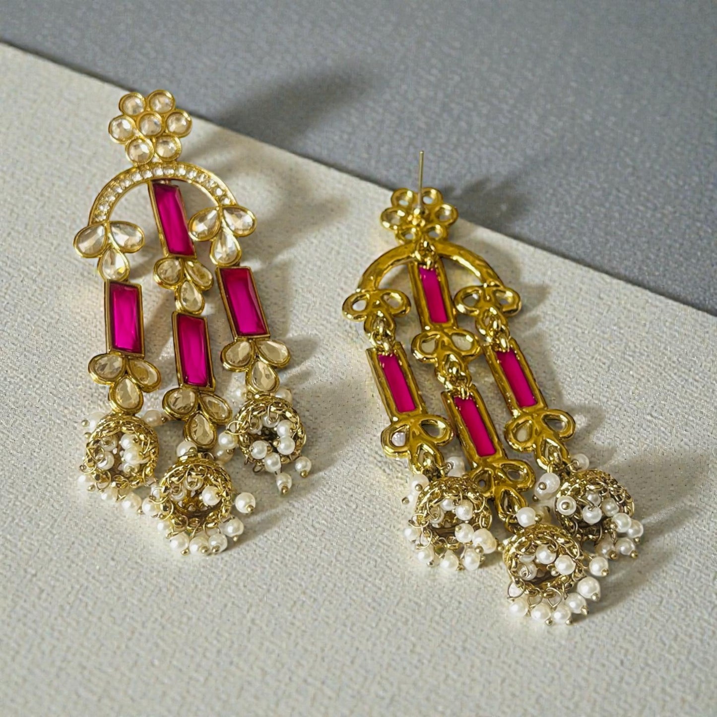Kundan Stone Chandelier Earrings