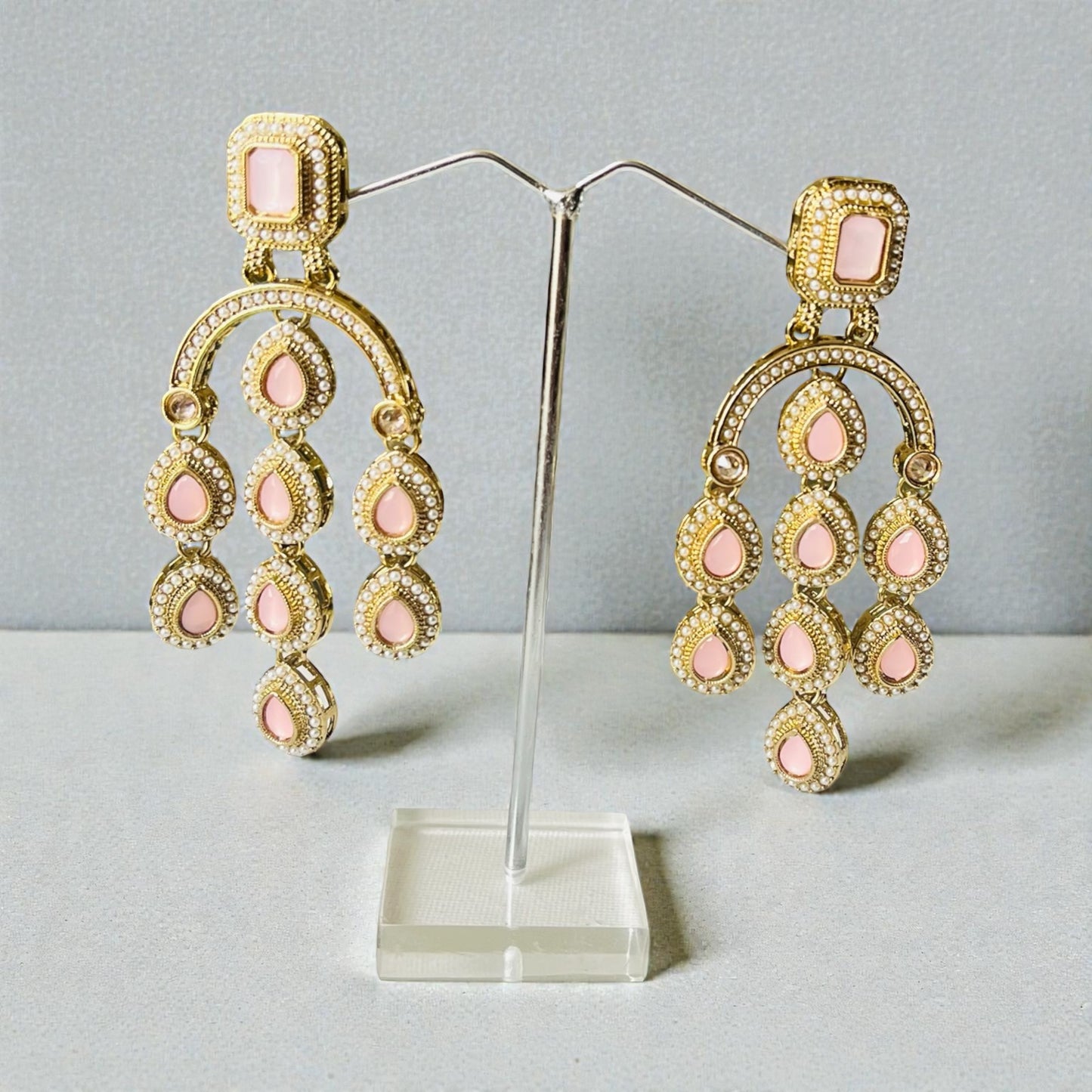 Chandelier stone earrings