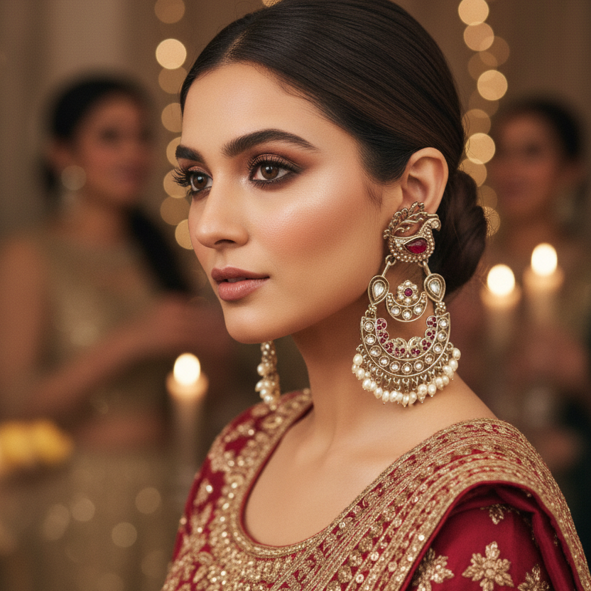 Peacock Chandbali Earrings