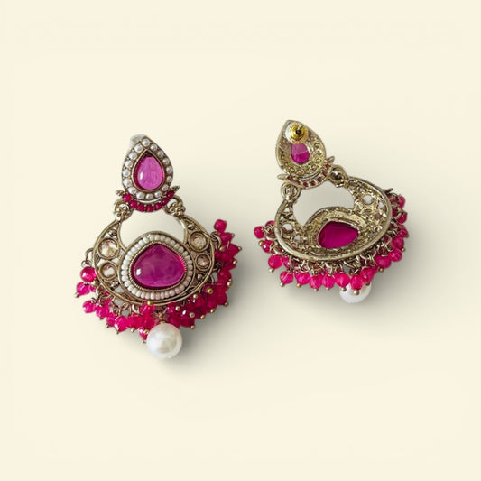 Kundan Small Chandbali Earrings