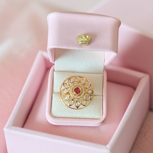 Red & White Stone Ring