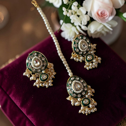 Meenakari Sleek Stone Necklace Set