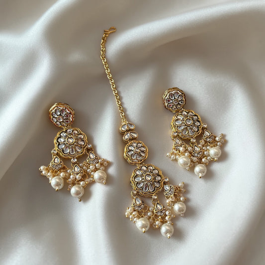 Kundan Pearl Necklace Set