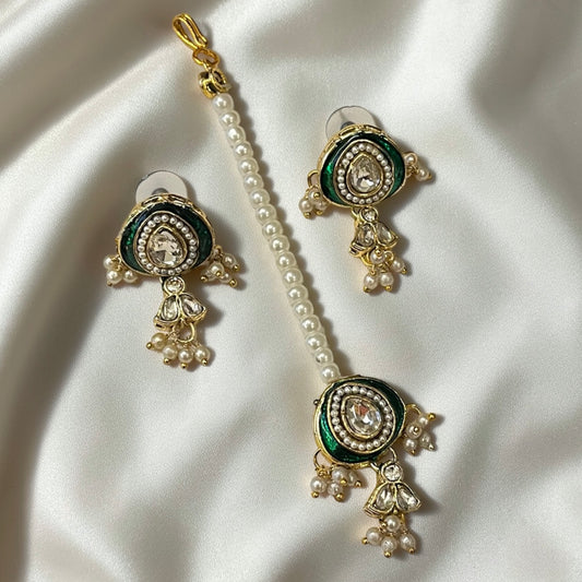 Meenakari Sleek Stone Necklace Set