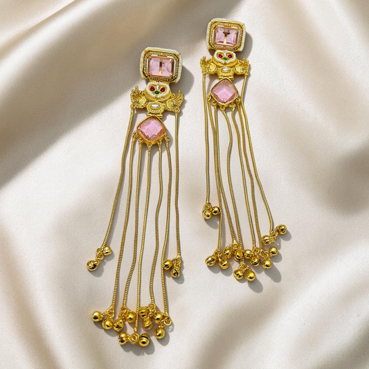 Glass Stone Kashmiri Earrings