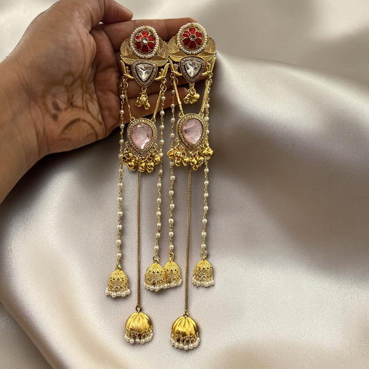 Pachi Kundan Stone Kashmiri Earrings