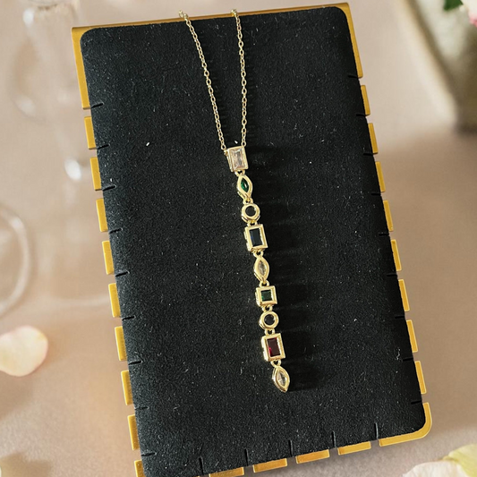 Multicolor Drop Pendant Necklace