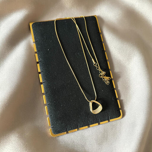 AD Studded Gold Pendant Necklace