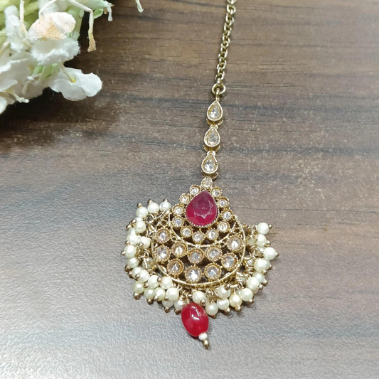 Polki Kundan Maang Tikka