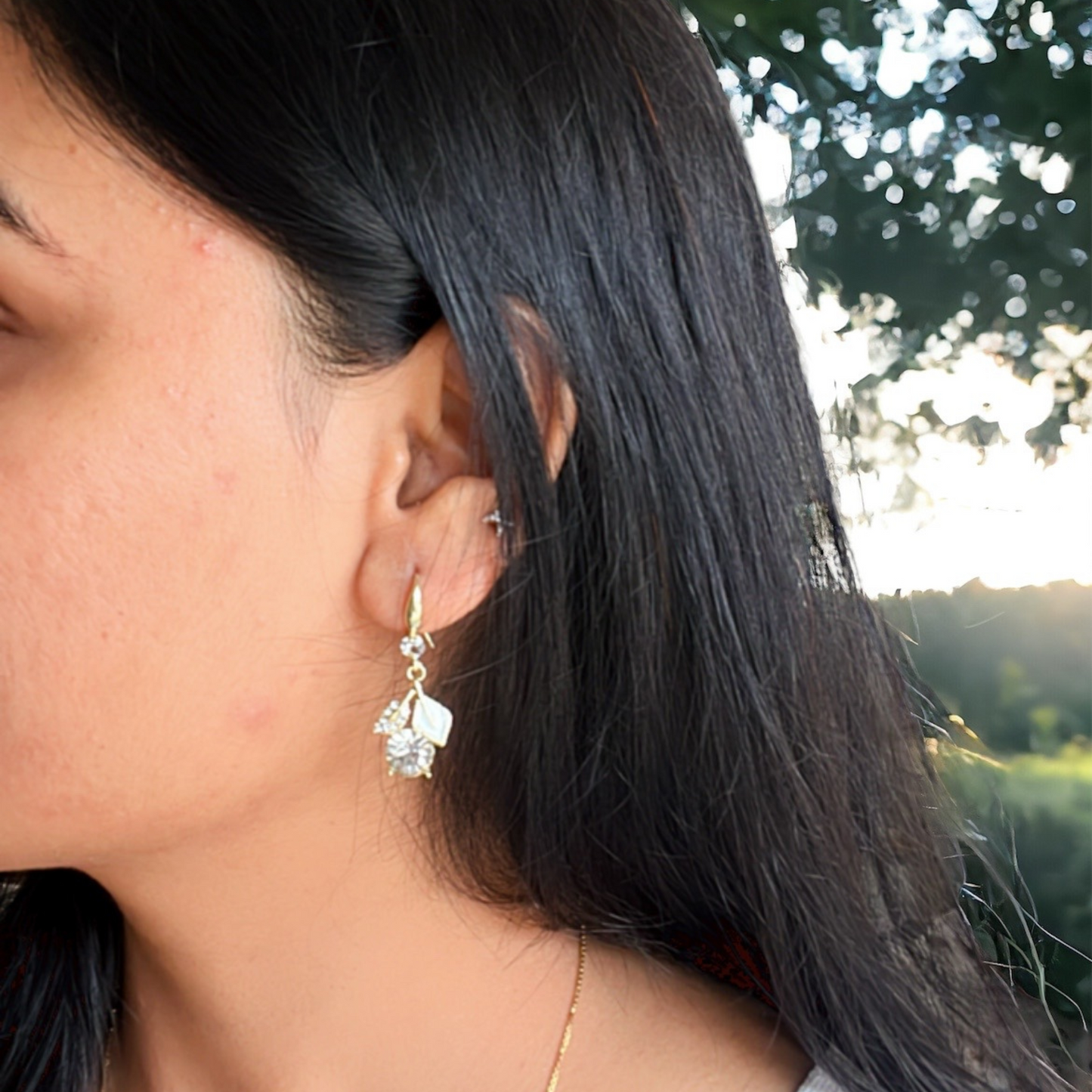 White Drop Earring