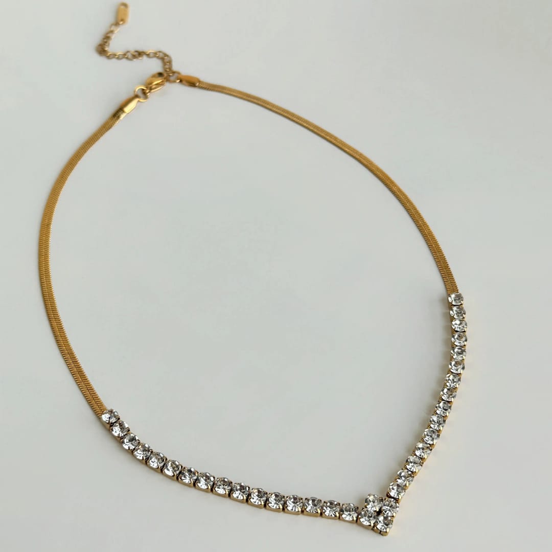 Crystal Diamond Chain Necklace