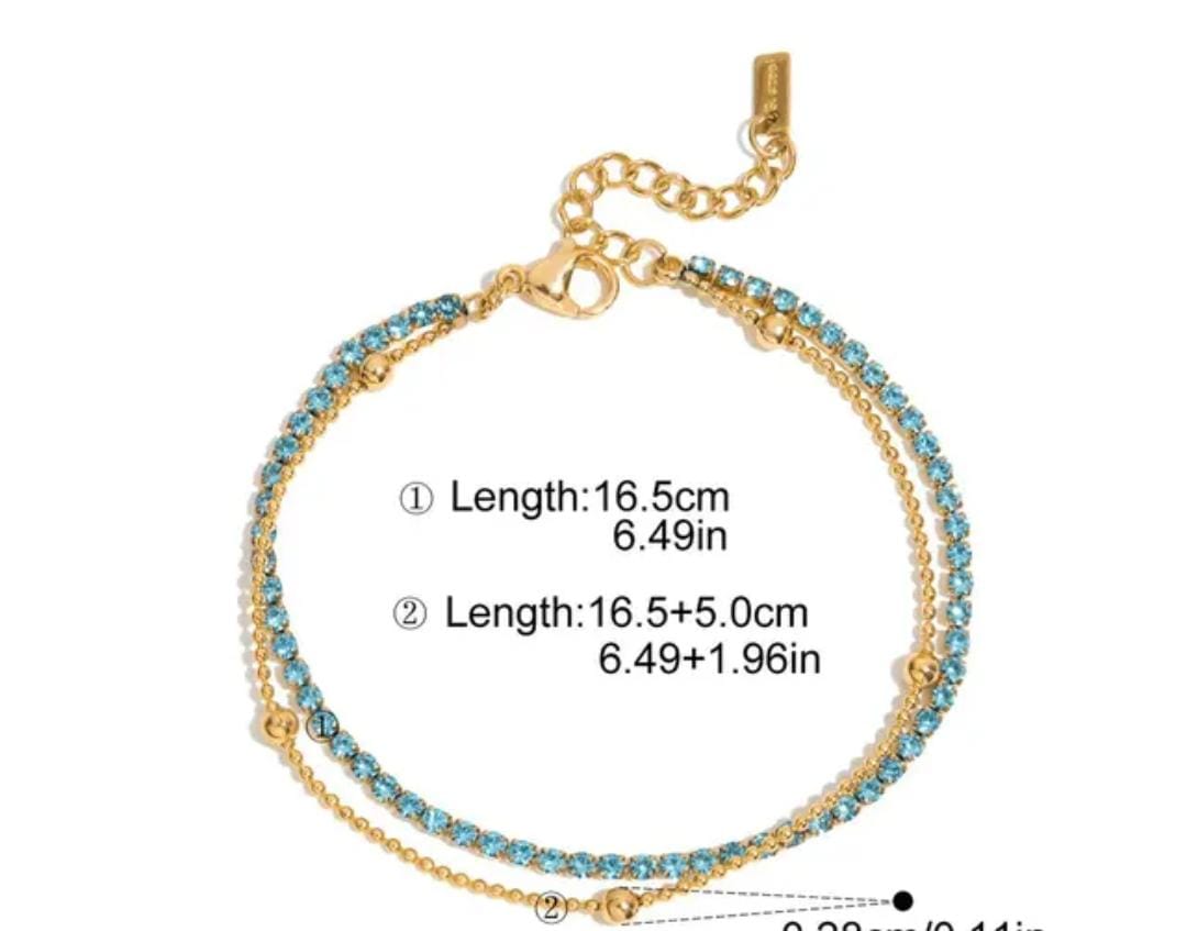 Blue Tennis Chain Bracelet