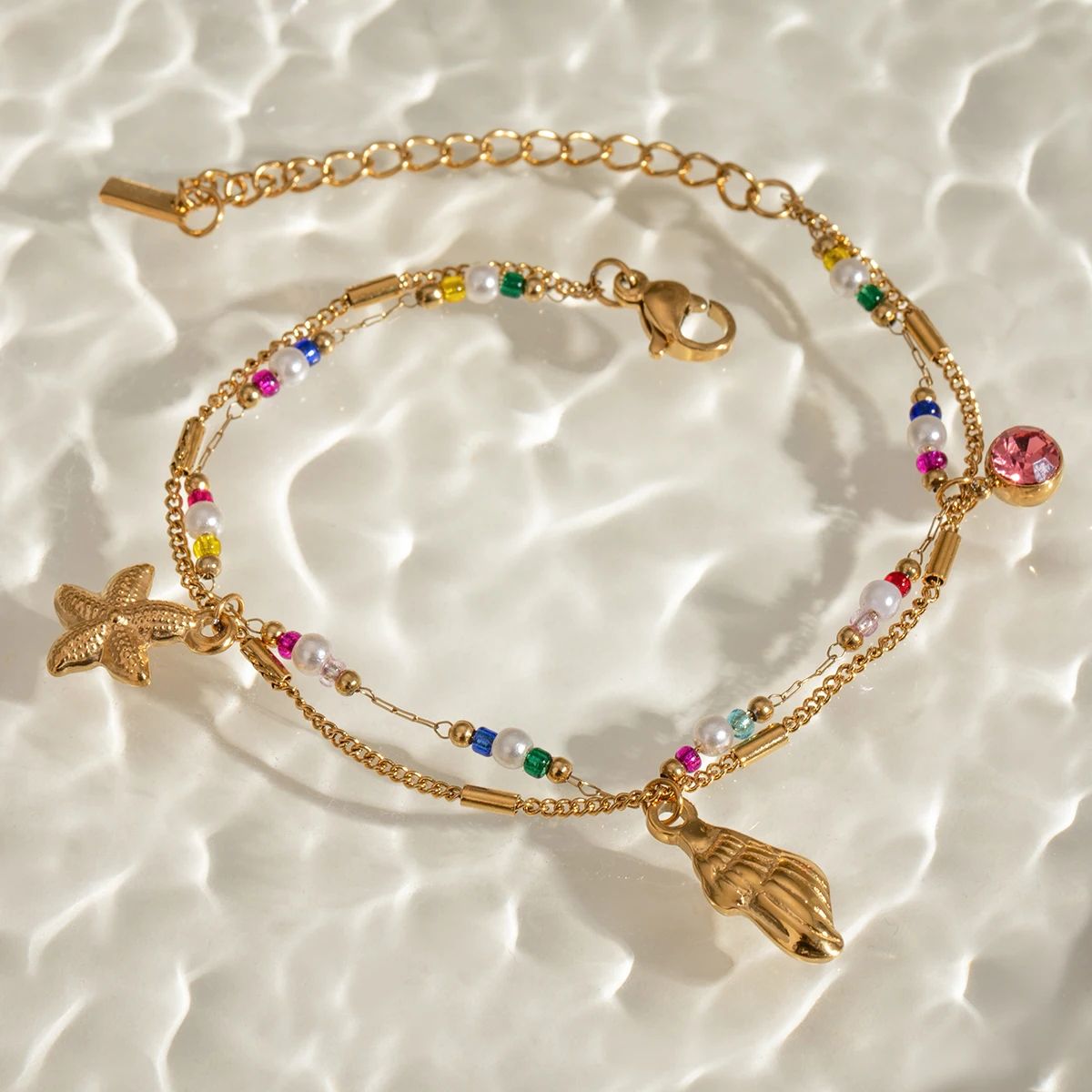 Colorful Beaded Daisy Bracelet