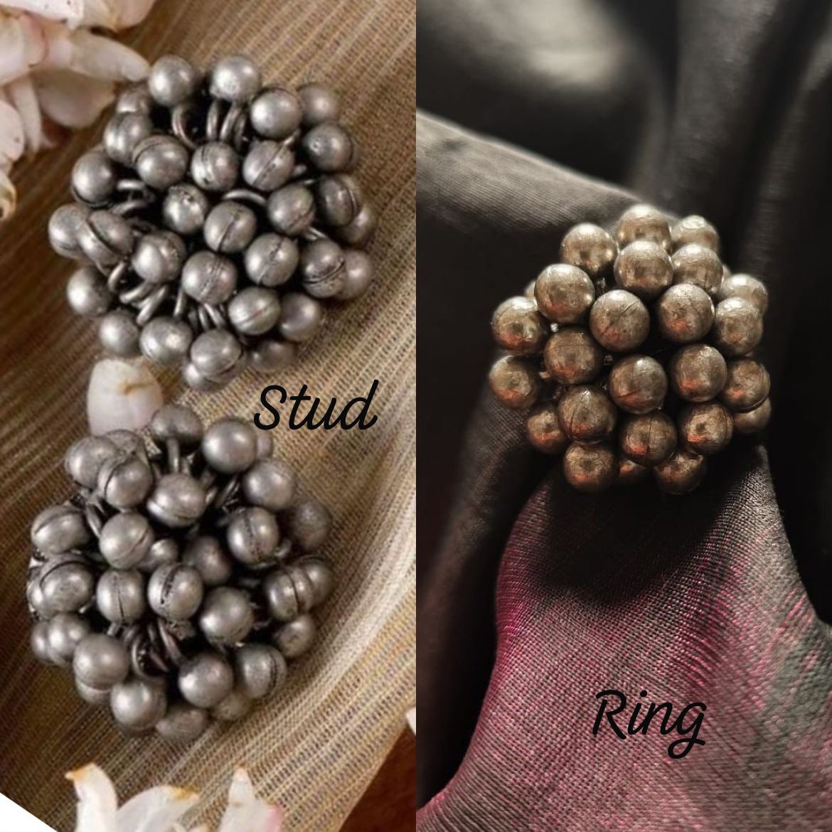 Ghungroo Studs & Finger Ring Combo