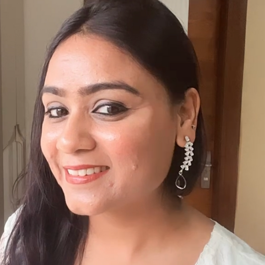 925 Sterling Silver Black Drop Earring