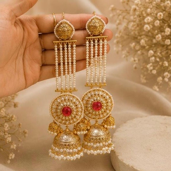sahara earrings, bahubali earrings, earchain earrings