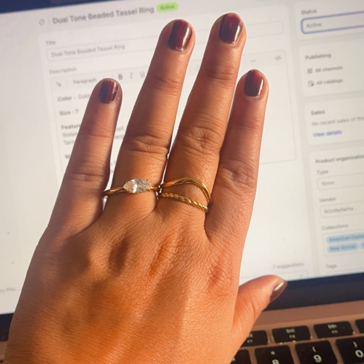 2 in 1 Diamond Gold Ring