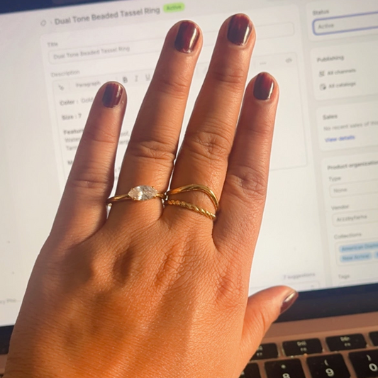 2 in 1 Diamond Gold Ring