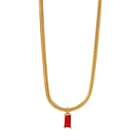 Red Stone Pendant Necklace