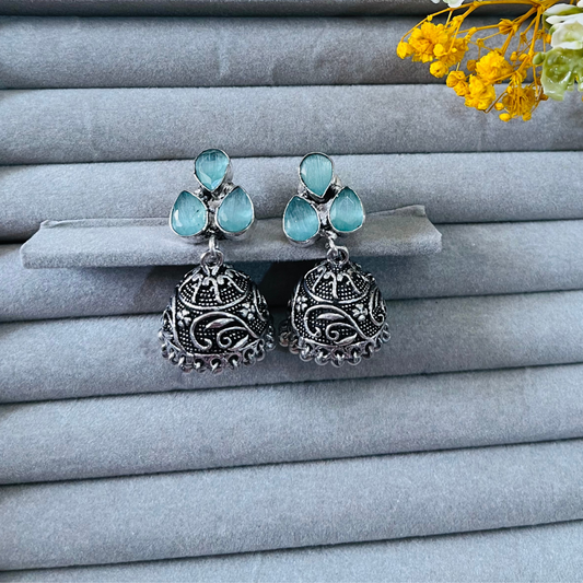 Aqua Blue Jhumki Earring