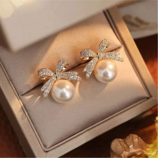 Bow Pearl Earrings