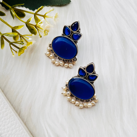 Royal Blue Monalisa Stud Earrings