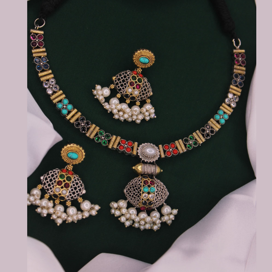 Multicolor Indo Western Necklace Set