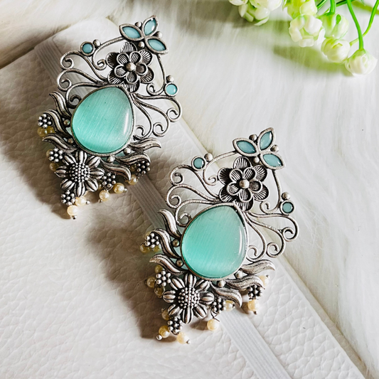 Butterfly Design Monalisa Stone Stud Earrings