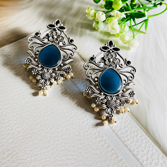 Butterfly Design Monalisa Stone Stud Earrings