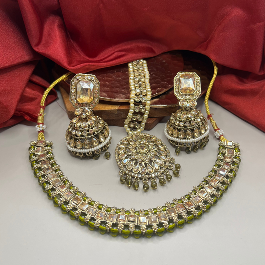 Designer Choker Set with Maang Tikka