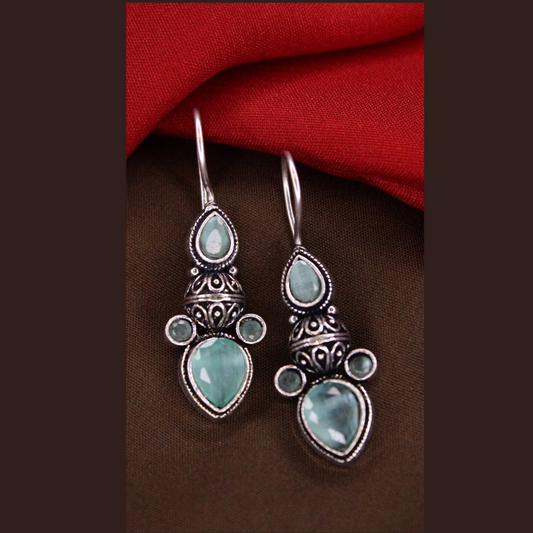 Silver Oxidised Hook Earrings