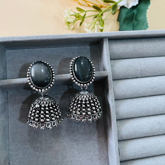 Grey Jhumki Earring