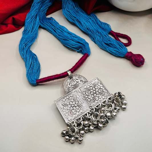 Oxidised Ghungroo Thread Necklace