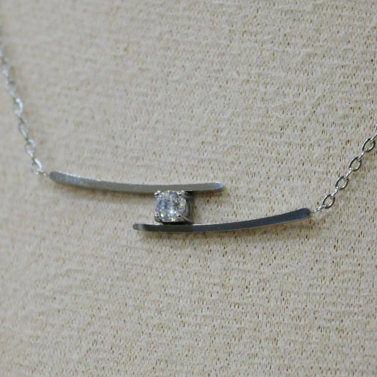 Silver Stone Chain Necklace