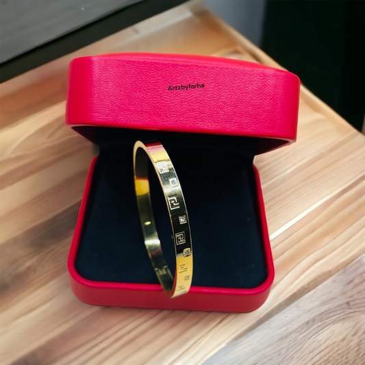 Gold Platted Zircon Studded Cuff Bracelet