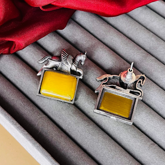 Horse Oxidized Stud Earring