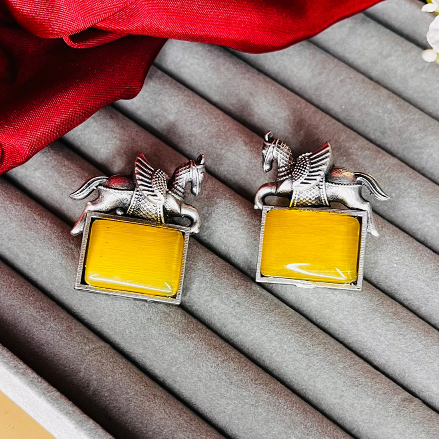 Horse Oxidized Stud Earring