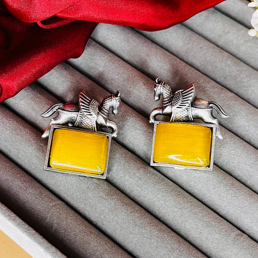 Horse Oxidized Stud Earring
