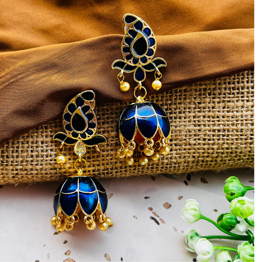 Blue Jhumkas Earrings